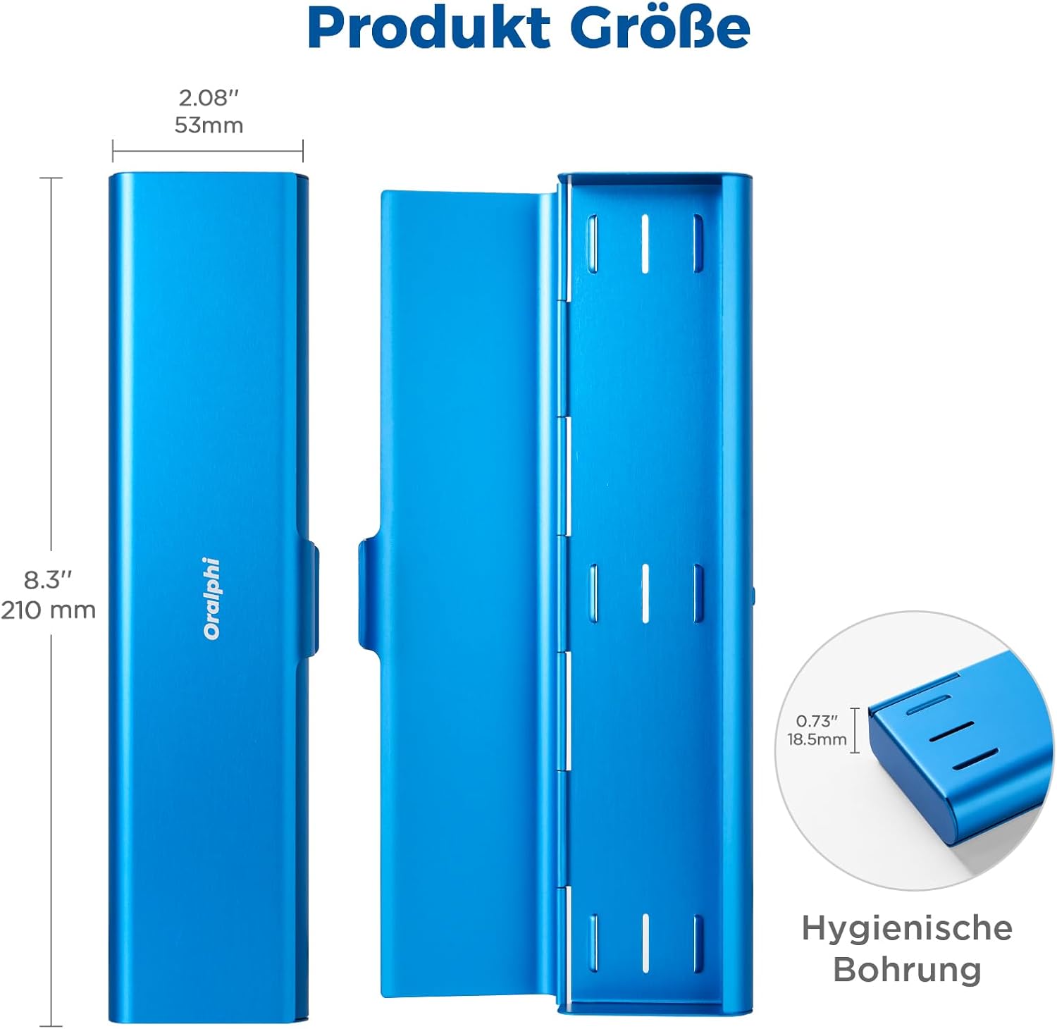Wider Aluminum Toothbrush Travel Case, Portable Travel Toothbrush Holder, Durable Manual Toothbrush Box Container for Traveling, Bathroom, Camping, Business Trip, Blue