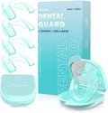 Mouth Guard for Grinding Teeth at Night, Night Guards for Teeth Grinding, 4 Pack/Large Size Moldable Dental Guard for Sleeping with 2 x 5X Mirror Mouth Guard Case, Mint Green