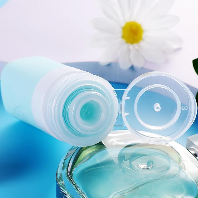 INSFIT Travel Bottles for Toiletries, TSA Approved 2oz Travel Size Containers, BPA Free Leak Proof Squeezable Silicone Tubes for Shampoo Conditioner Lotion Soap with Labels