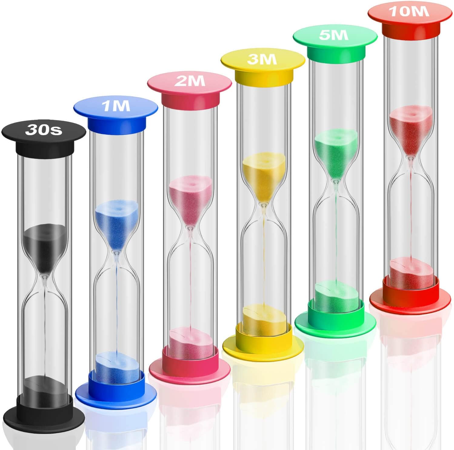 2 Minute Sand Timer for Kids, Unbreakable Acrylic Hourglass Sand Clock, Small Colorful Sand Watch 2 min, Plastic Hour Glass Sandglass for Kids, Games, Classroom, Toothbrush Timer (Blue)