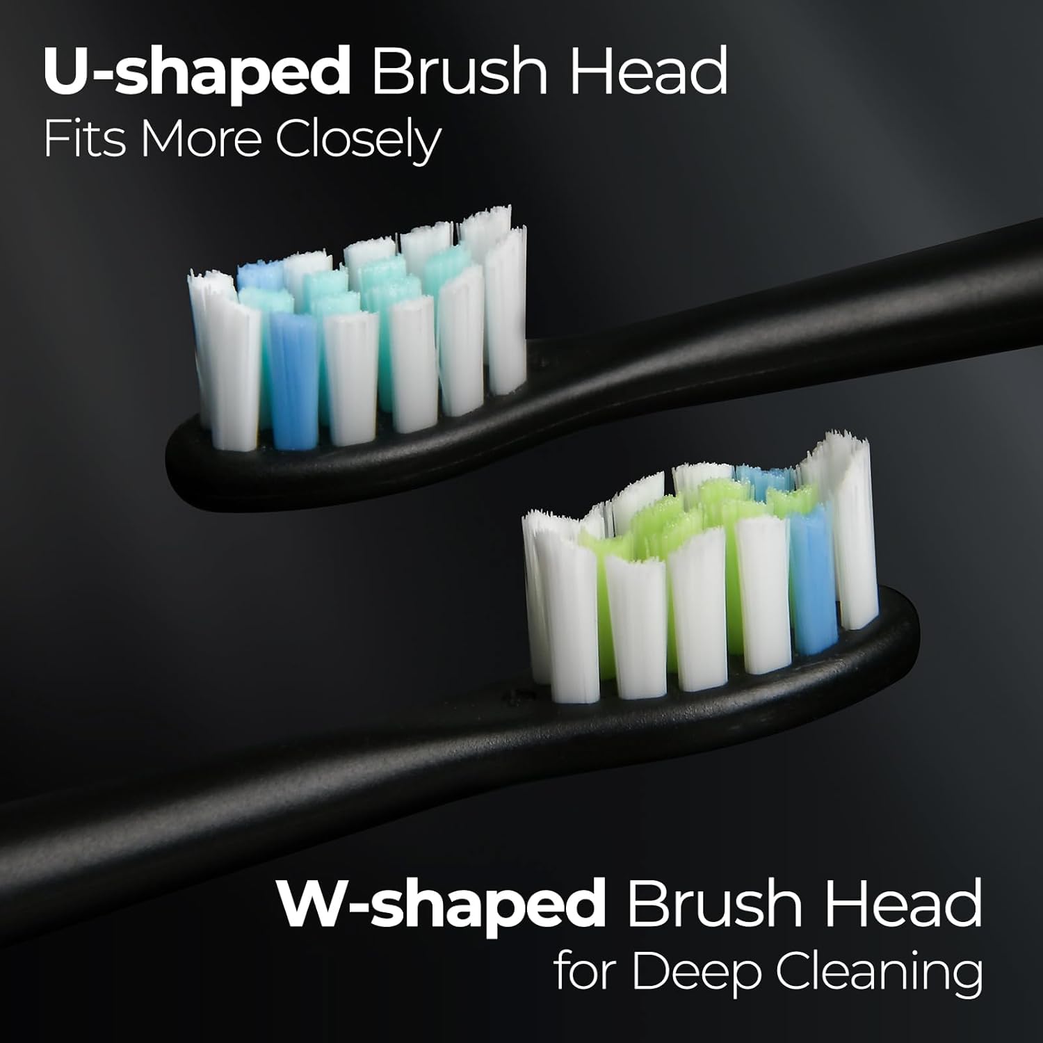 Sonic Electric Toothbrush for Adults - 5 Modes Power Sonic Rechargeable Black Electric Toothbrush with 8 Brush Heads