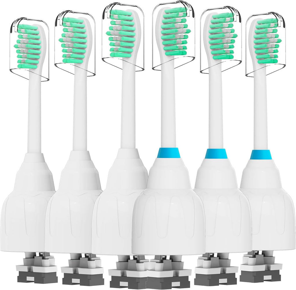 Replacement Brush Heads Compatible with Philips Sonicare Screw-on HX7022 HX7023 Essence E-Series Electric Toothbrush - Refills Heads for HX5610, 6 Packs