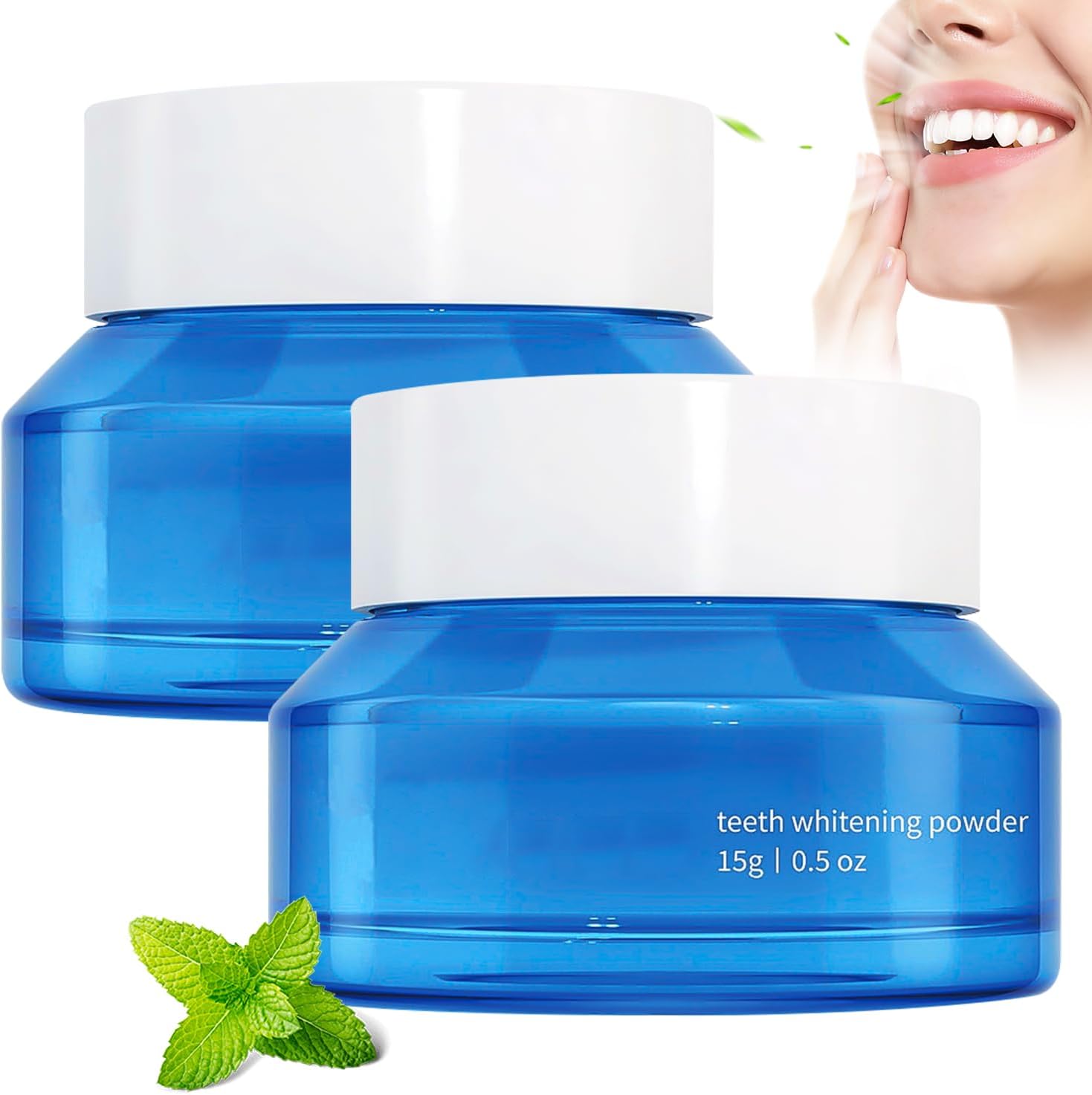 Teeth Whitening Powder, Natural Teeth Whitener, Teeth Whitening Powder Toothpaste, Instant Teeth Whitening and Stain Removal, Fresh Breath (2PCS)