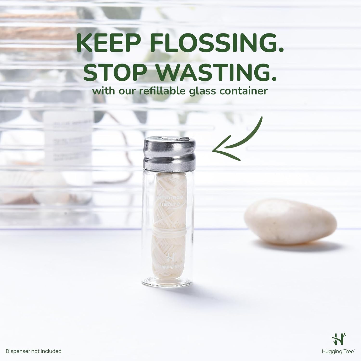 Natural Silk Dental Floss Refills | PFAS Free Dental Floss | Zero Waste Biodegradable | Mint (5 Pack, 33 Yards Each)