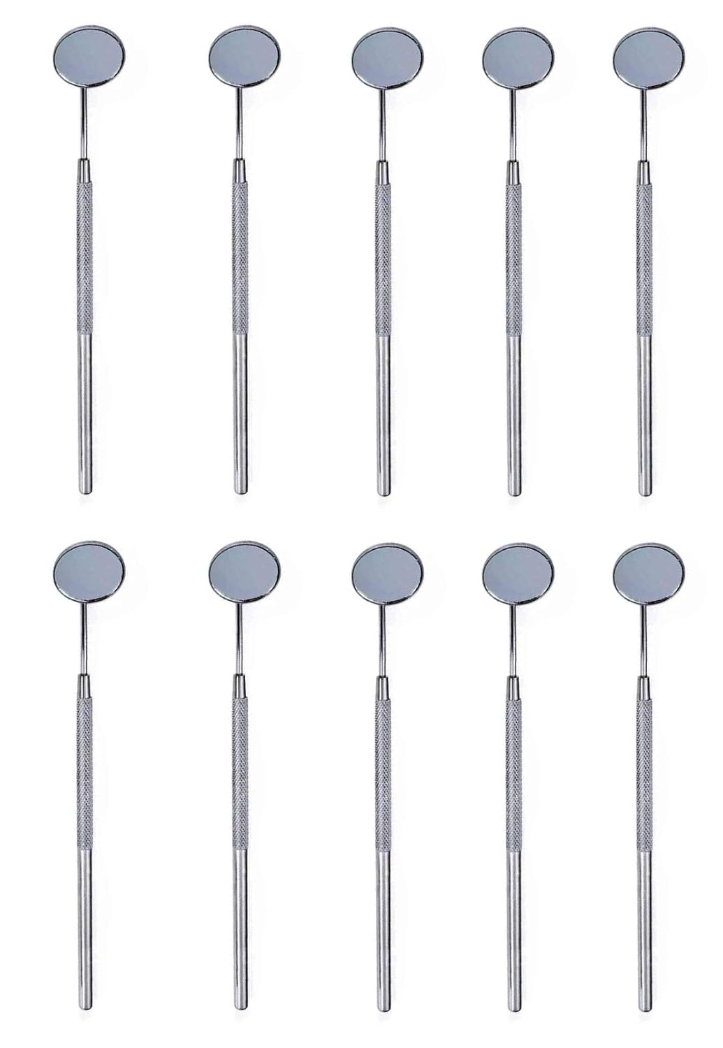 SurgicalOnline 10pcs Dental Mouth Mirrors with Handle Stainless Steel Dental Instruments Bulk Explorers Oral Hygiene