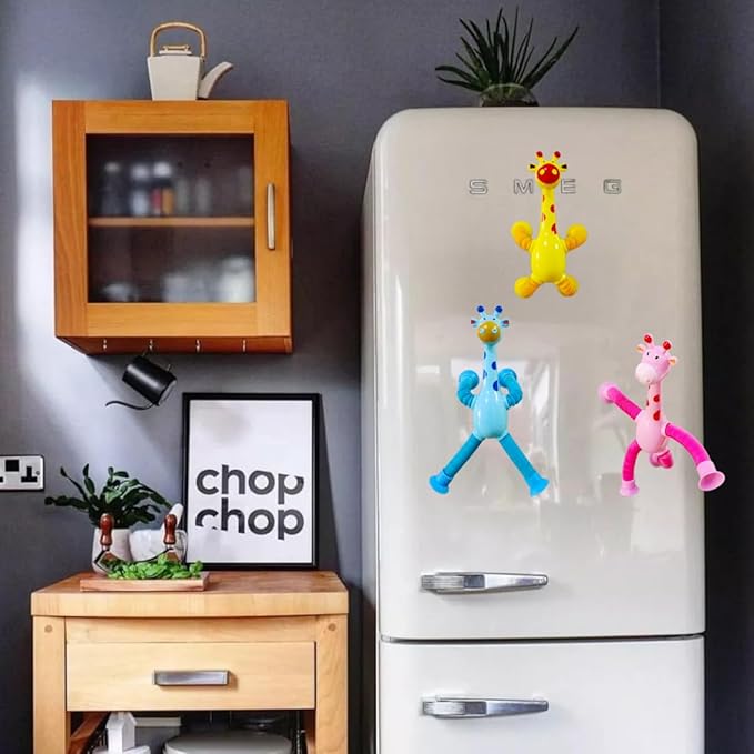 16Pcs Telescopic Suction Cup Giraffe Toys, Suction Pop Tubes Giraffe Sensory Toys, Pop Fidget Toys for Toddler Travel, Easter Basket Stuffers Party Favor Birthday for Kids Boys Girls