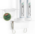 Modern Acrylic Wall Mounted Electric Toothbrush Holder with Hidden Cable Management - Space-Saving Bathroom Organizer for Shower-Safe, Waterproof Adhesive Mount No Drill-White