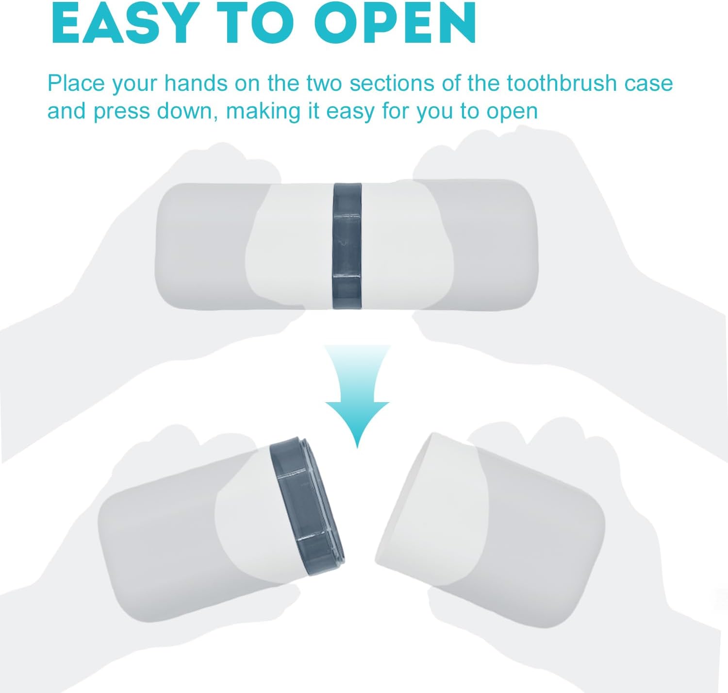 Toothbrush Travel Case,Toothbrush Holder and Rinse Cup with Handle Travel Toothbrush Cup,Multifunctional Toothbrush Covers,Large Capacit Travel Toothbrush Holder with Mouthwash Cup (Blue)