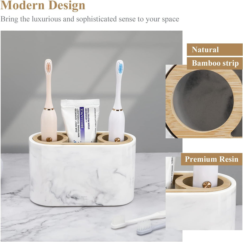 Shinowa Toothbrush Holder,Premium Toothbrush Organizer,Bathroom Storage Organizer for Electric Toothbrush, Toothpaste, Razor, Comb - Ink White