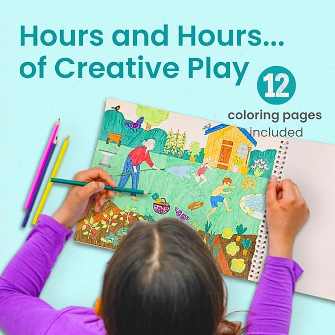 CUPKIN Sticker Book for Kids 2-4, 500+ Kids Stickers, Spending Time with Grandma 12 Coloring Pages, 12 Scenes, Fun Toddler Travel Activity Coloring and Sticker Books for Children Ages 4-8 + 8-10