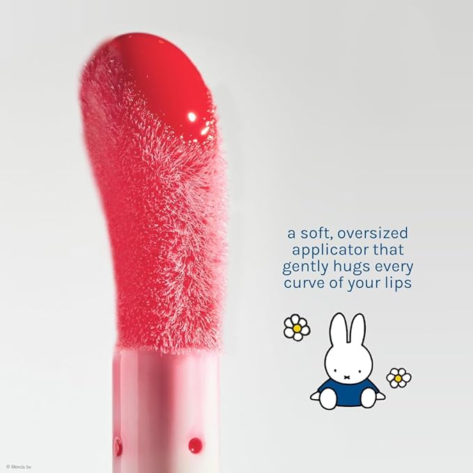 The Crème Shop Miffy Lip Stain, Glossy Finish, Long Wear, Formulated with Jojoba Oil, Sunflower Oil to hydrate, soothe, and moisturize lips, Korean formula - Available in 5 Shades (Romantic Rose)
