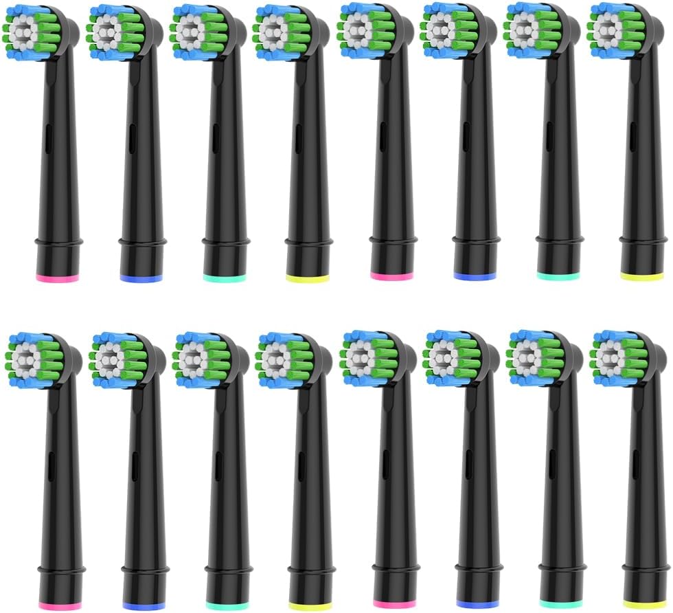 16pcs Precision Toothbrush Heads Compatible with Oral B Electric Toothbrushes, Black