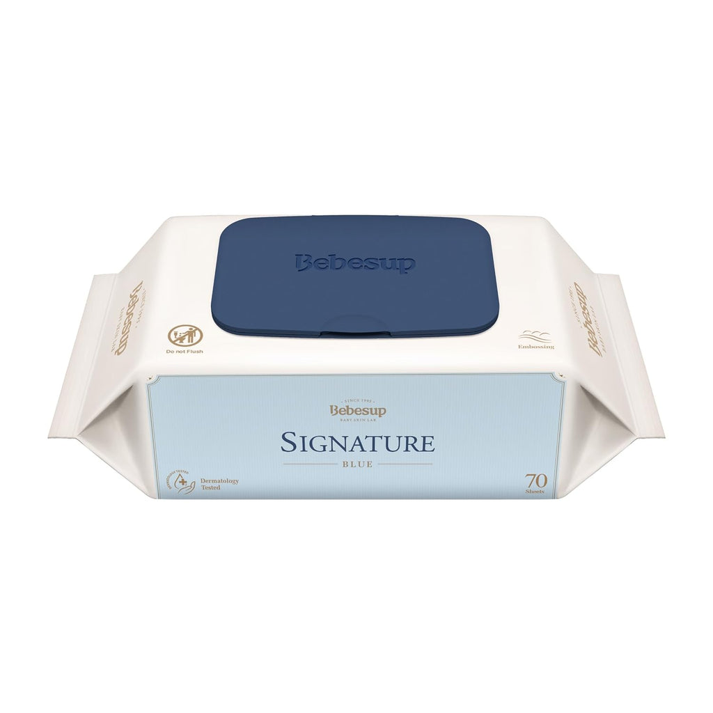 BEBESUP- Korea’s #1 Signature Baby Wipes - Hypoallergenic Water-based Unscented Alcohol-Free Ultra-Thick Super Seed Extracts Organic Plant-Based for sensitive skin Flip-Top (1 Pack)