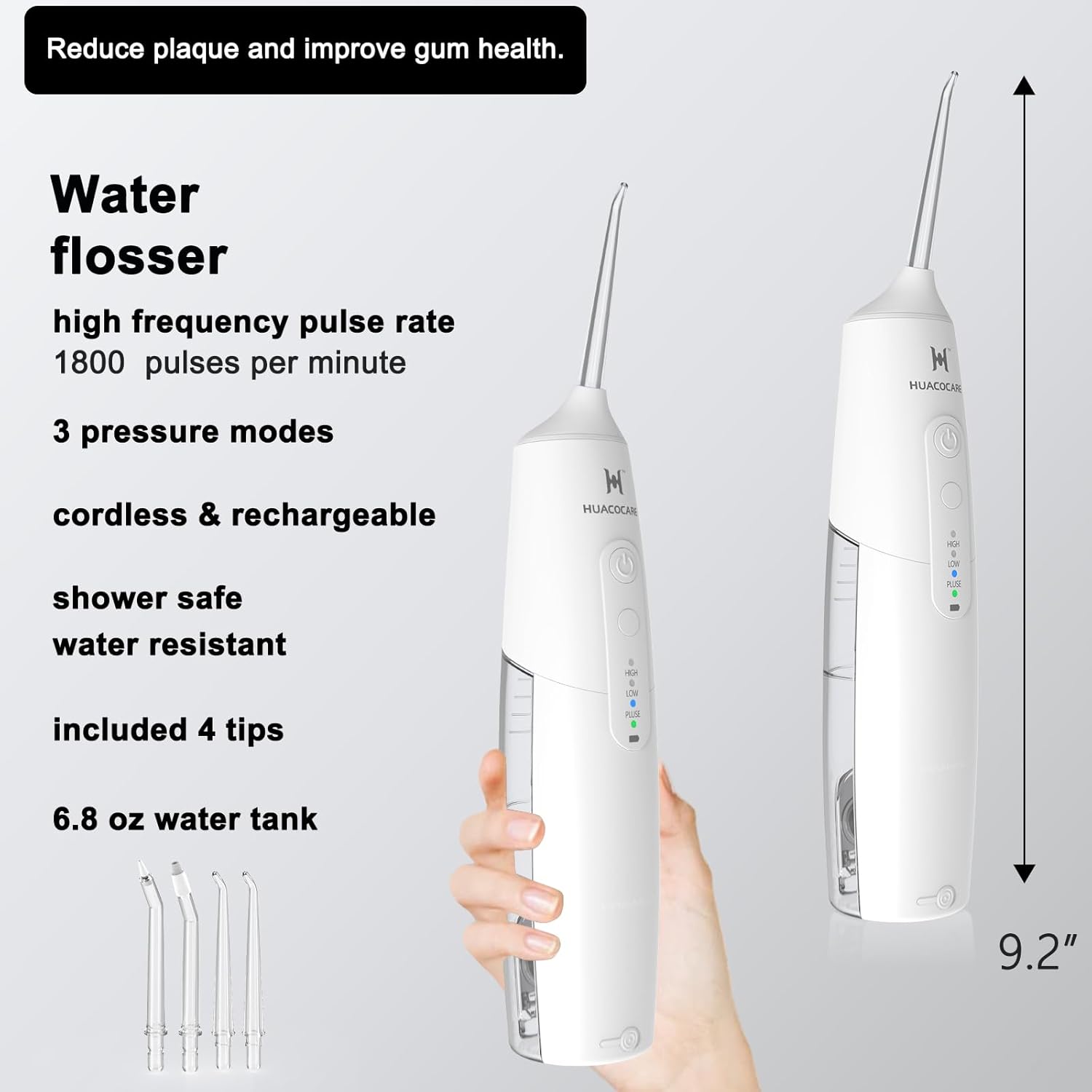 2-1 Oral Clean Kit- Water Dental flosser & Electric Toothbrush Combo- Brushing & Flossing- for Teeth Cleaning and Gum Health (White)