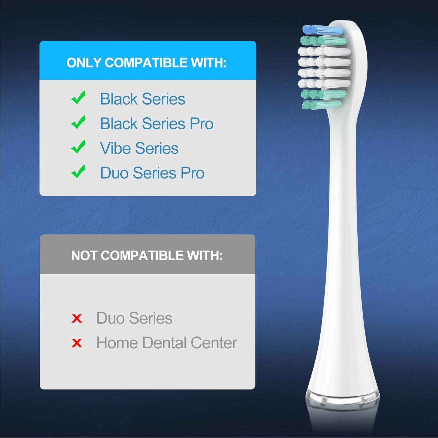 Replacement Toothbrush Heads Compatible with AquaSonic Black Series, Vibe Series, Black Series Pro,and for Duo Series Pro Electric Toothbrush White, Pack of 5