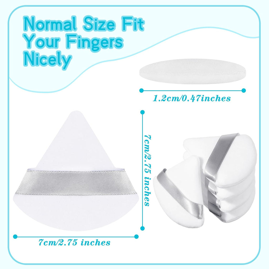 Suclain 48 Pcs Velour Triangle Powder Puff Soft Velour Makeup Puff for Face Powder Makeup Triangle Sponges for Wet and Dry Cosmetic Foundation Loose Mineral Body Tool(White)