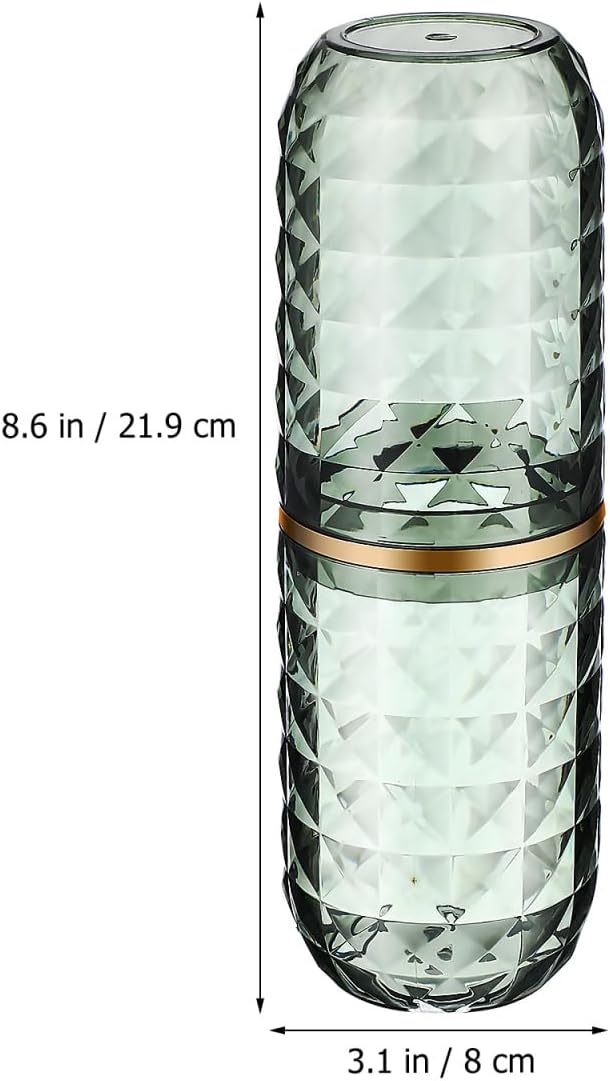 2PCS Travel Toothbrush Case Portable Toothbrush Holder Cup Storage Container for Bathroom Home School and Travel - Green