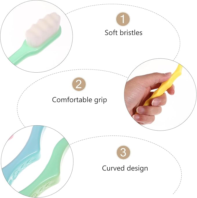 4pcs Extra Soft Micro-Nano Toothbrushes for Sensitive Teeth and Gums Manual Oral Care Bristles for Adults Elderly Pregnant Women and Braces Portable for Deep Cleaning and Tongue