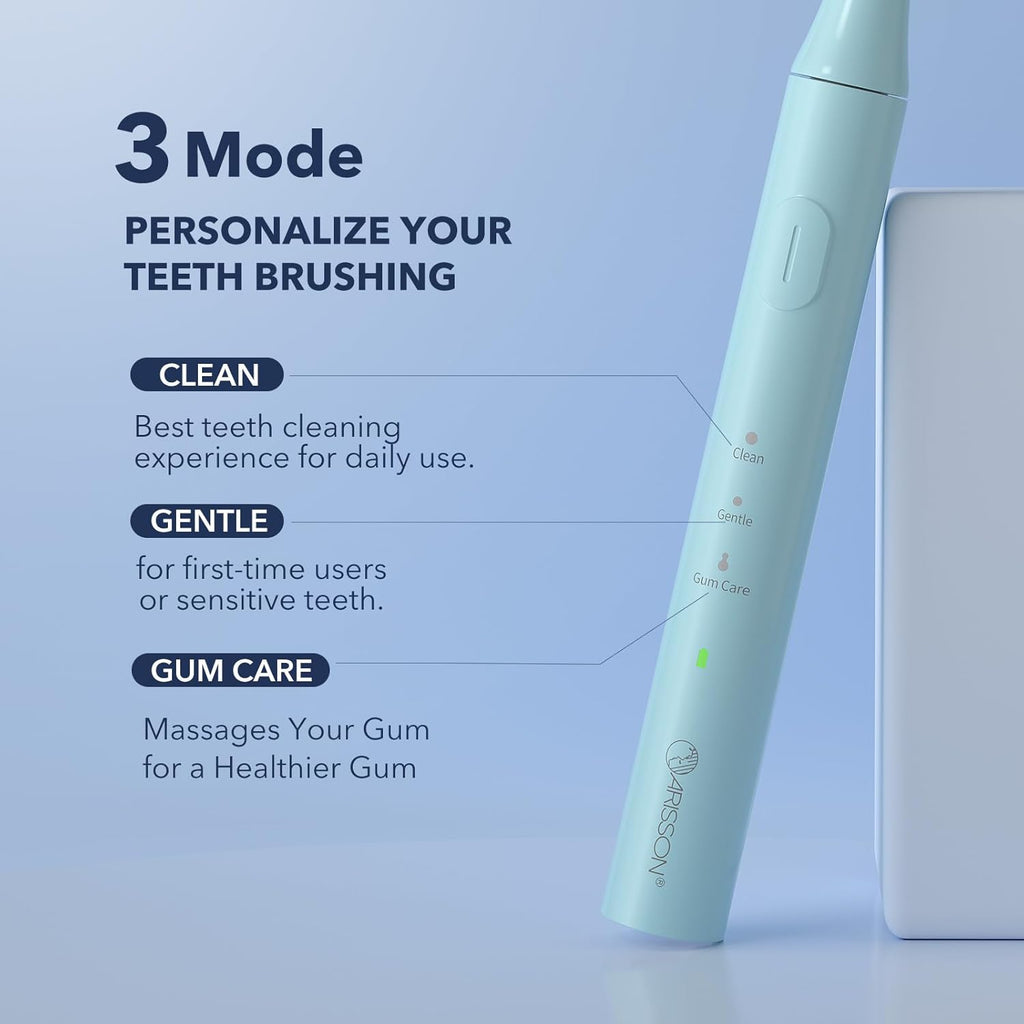ARISSON Sonic Electric Toothbrush for Adults and Kids, 40,000 VPM Power Toothbrush, 1.5H Fast Charge Ultrasonic Electric Toothbrushes with 2 Minutes Smart Timer, Jet Stream