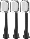 Replacement Toothbrush Heads Compatible with Philips Sonicare Click-On Handles | Ultra-Soft 80μm Bristles for Sensitive Gums, Receding Gums and Delicate Teeth (Black, Click-On Handles)