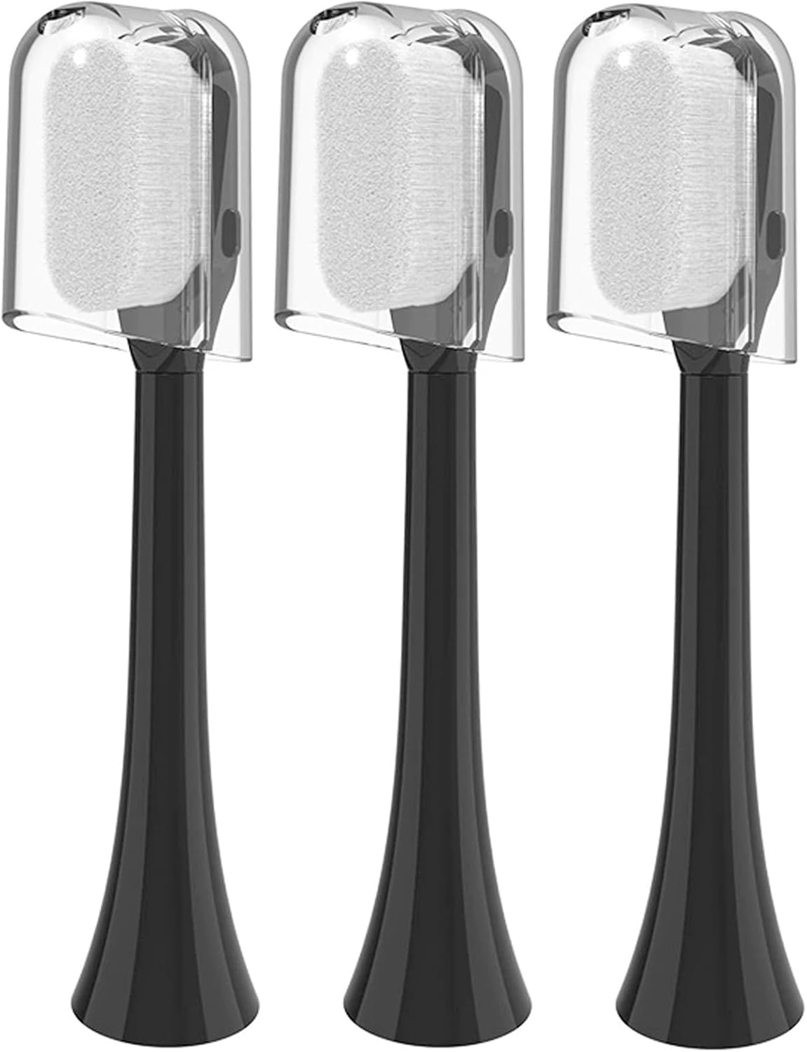 Replacement Toothbrush Heads Compatible with Philips Sonicare Click-On Handles | Ultra-Soft 80μm Bristles for Sensitive Gums, Receding Gums and Delicate Teeth (Black, Click-On Handles)