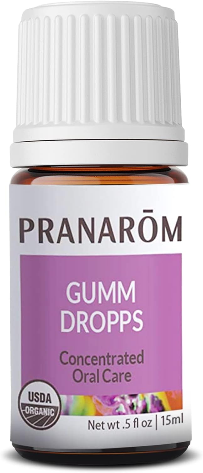 Pranarom - Gumm Dropps Essential Oil for Teeth & Gum Health, Natural Mouthwash for Oral Care, Pure & Organic Essential Oils (Peppermint, Thyme, Clove, Lemon, & Cinnamon), 15 ml