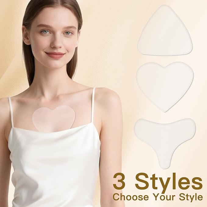 3 Pack Silicone Chest Wrinkle Pads – Reusable Anti-Wrinkle Chest Patches for Women – Firming & Smoothing Chest Lines – Medical-Grade Silicone Chest Pads for Overnight Skincare