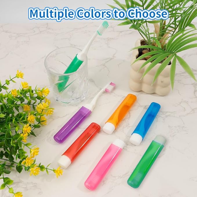 Travel Toothbrush 12PCS Travel Toothbrush Set Mini Toothbrushes Portable Travels Size Toothbrushes with Case Folding Traveling Tooth Brush Individually Wrapped Small Tooth Brush for Camping Home