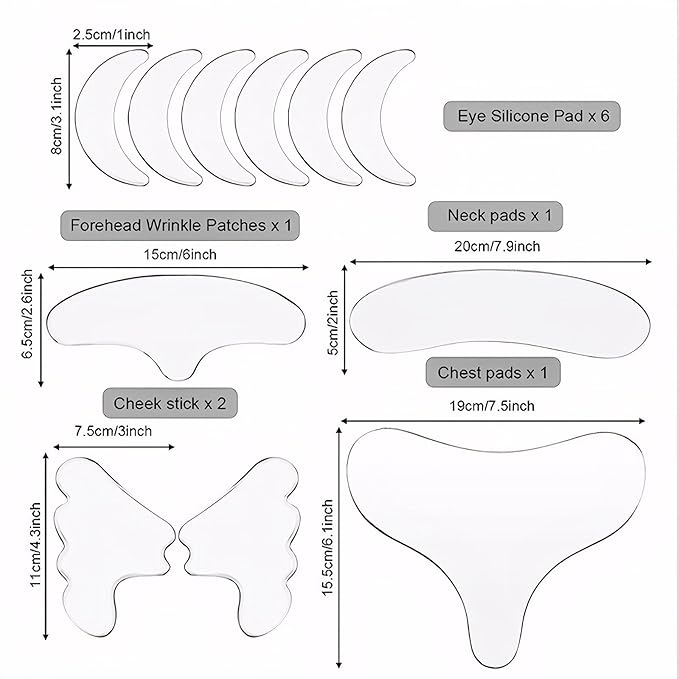 16Pcs Facial Wrinkle Patches, Anti Wrinkle Patches, Silicone Patches for Wrinkles Used to Prevent Fine Lines on The Facial Skin and Remove Wrinkles During Sleep at Night