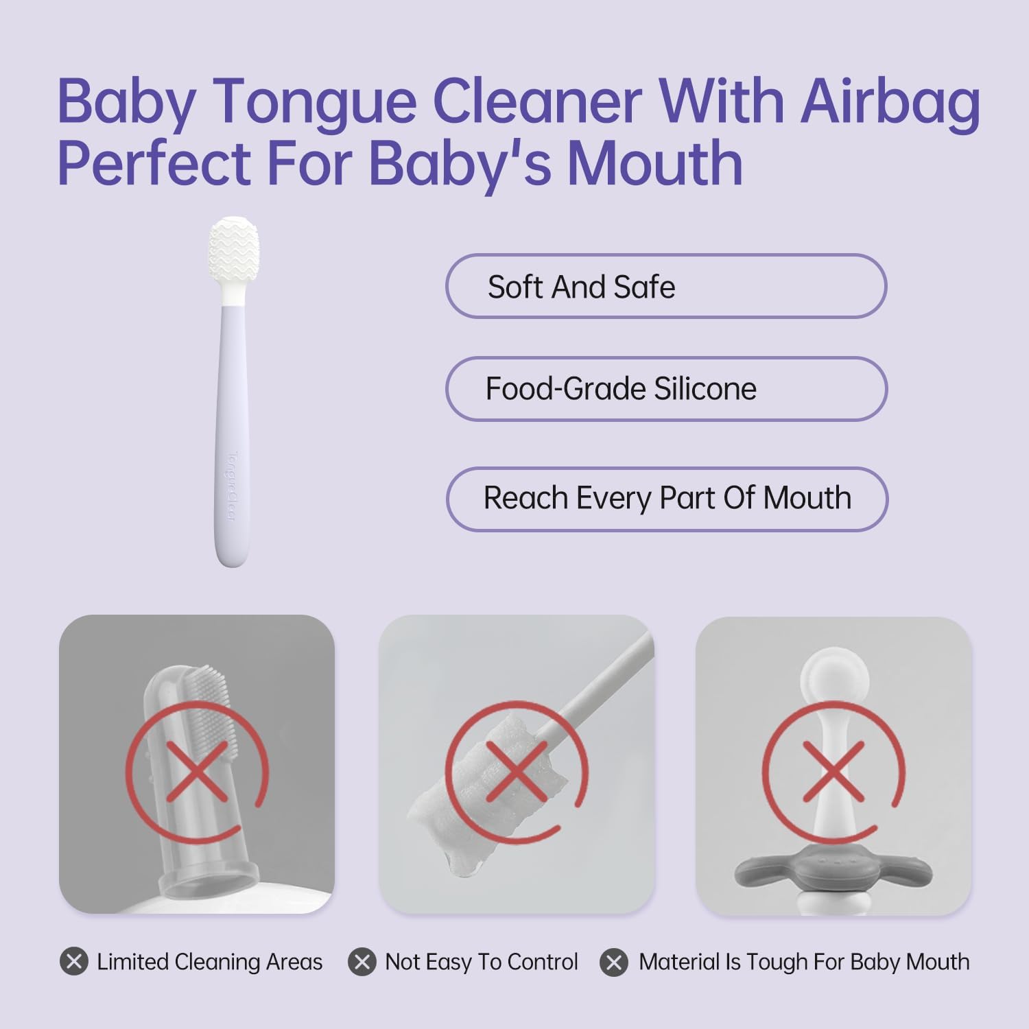 Kids Tongue Scraper, Tongue Cleaner for Infant & Newborn, Baby Oral Cleaner Newborn, Toddler Toothbrush for Tooth Mouth Gum Clean, Infant Toothbrush Oral Cleaning Stick…