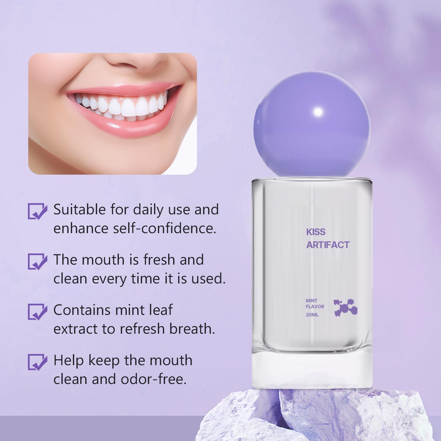 2Pcs Probiotic Oral Spray for Long-Lasting Freshness,Alcohol-Free Oral Spray with Probiotics for Breath Care,Convenient Travel-Sized Breath Spray (20ml/0.68floz)