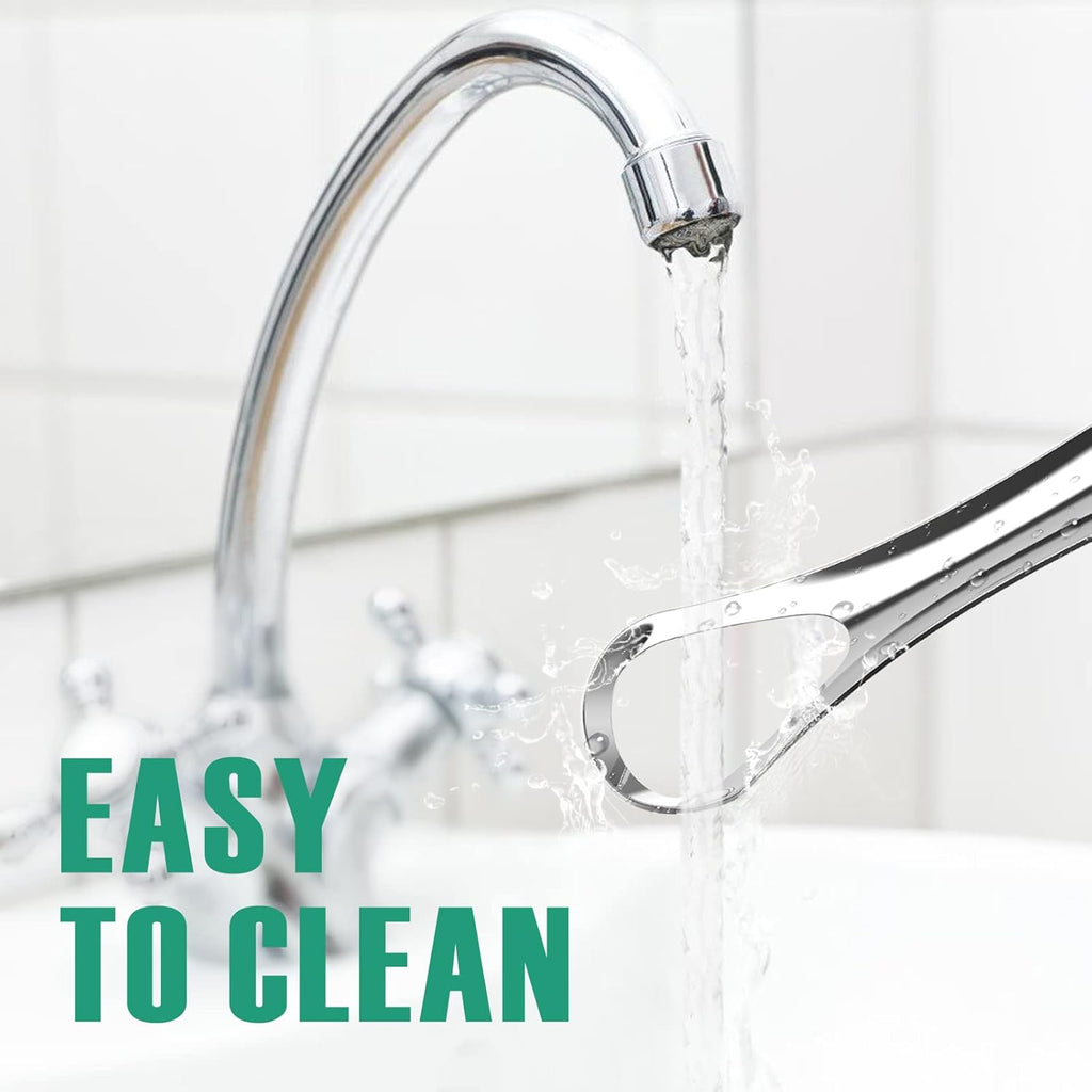 RONAVO Tongue Scraper for Kids & Adults, Tongue Cleaner for Small Mouth, Fights Bad Breath, Metal Tongue Scraper for Oral Hygiene Routine, with Handy Case for Travel/Home/Office