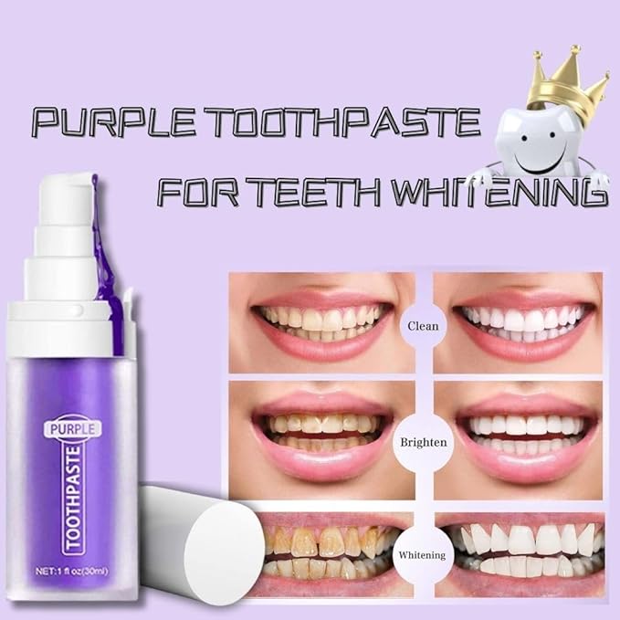 Purple Toothpaste for Teeth Whitening, Purple Toothpaste, Purple Teeth Whitening Toothpaste, Colour Correcting Toothpaste for Teeth whitening, Teeth Whitener