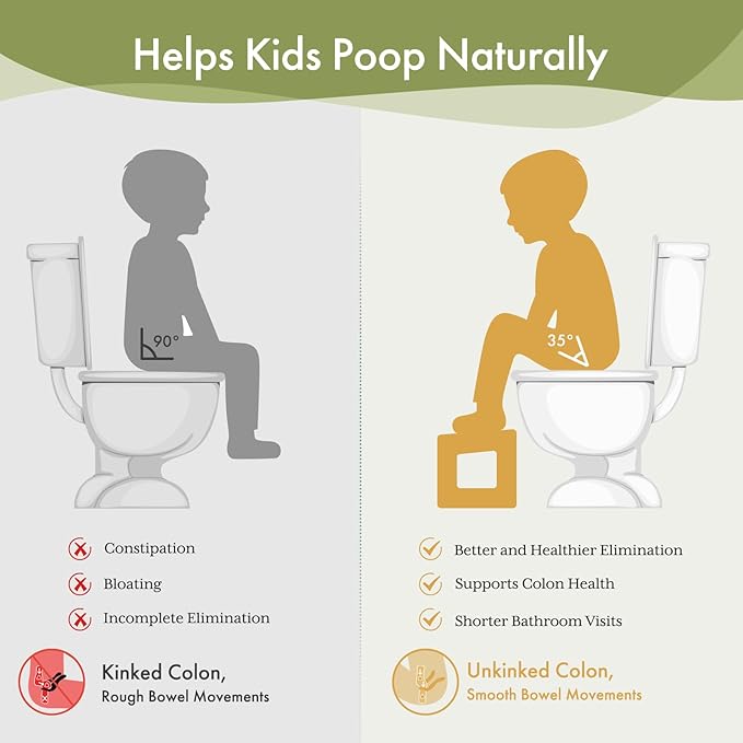 AmazerBath Toilet Stool for Toddler Potty Training, 3-in-1 Sturdy Bamboo One Step Squat Poop Foot Stool, Non-Slip Baby & Kids Potty Step Stool for Bathroom Sink, Kitchen Counter, Bedroom, Closet, 9"