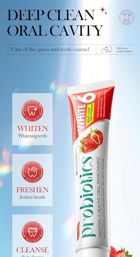 5-Pack Whitening Toothpaste Set, Fluoride-Free Toothpaste for Sensitive Teeth, Removes Coffee Tea & Smoke Stains, Natural Enamel Repair & Fresh Breath