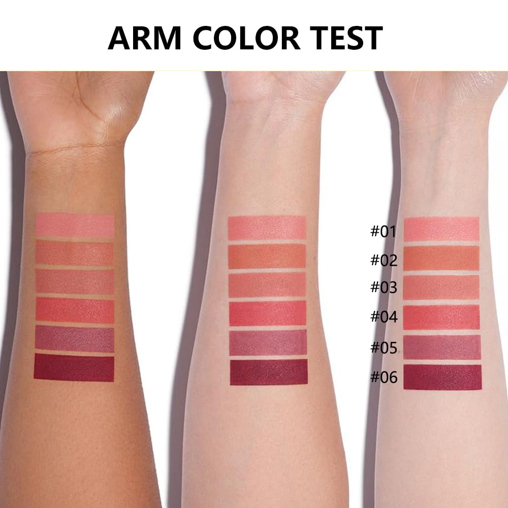 2Pcs Matte Lipstick Crayon Set for Women, Mauve Cherry Red 24 Hour Lipstick Lip Liner Pencil, Neutral Lip Stick Lipliner Long Lasting Waterproof Smudge Proof, Vegan & Cruelty-Free, 05+06