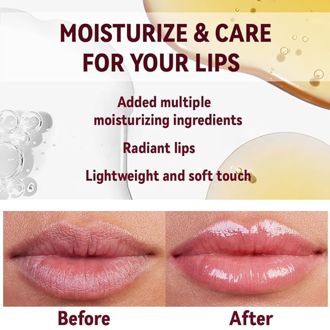 Light Pink Honey Tinted Lip Stain Lip Balm Lip Gloss Lipstick, Sheer Hydrating Lip Stains Tint, Moisturizing Lip Color for All Skin Tones, Nourishing Lip Balm with a Hint of Natural Black Cherry