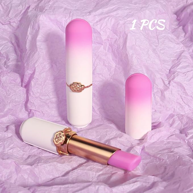 BINGBRUSH Peach Color Changing Lipstick,Moisturizer Long Lasting Lip Care Lip Balm Magic Lip Gloss Lip Tint Stain Gloss Set for Women (1pc Grape)