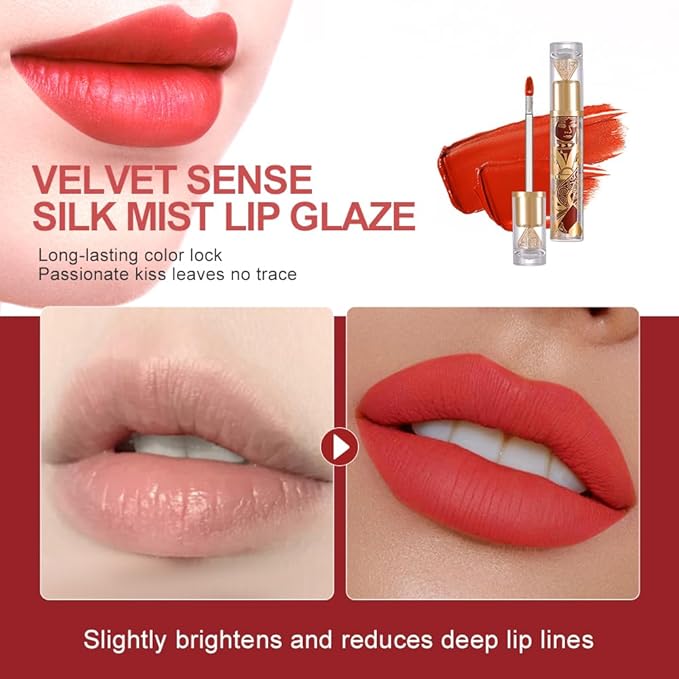Velvet Matte Lip Stain – Long Lasting Waterproof Liquid Lipstick, Transfer-Proof Lightweight Lip Gloss, Non-Sticky Soft Matte Lip Tint with High Pigment, Smudge-Proof Lip Stain for All-Day Wear #79A