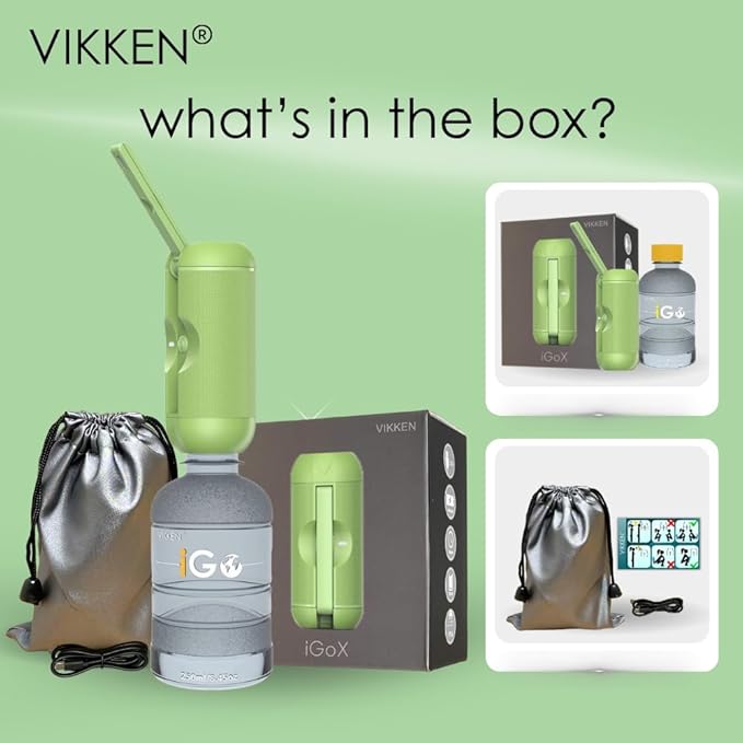 VIKKEN® 250ml iGo X Portable Travel Bidet USB-Type C Rechargeable Electric Mobile Handheld Ultra Strong Water Spray Personal Hygiene Self Care for Men & Women