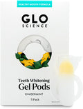 GLO Science Teeth Whitening Gel Pods – Safe, Effective Tooth Whitener with Silicon Brush, 6% Hydrogen Peroxide – Fastest Way to Whiter Teeth, Sensitivity Free – Gingermint Flavor (Pack of 5)