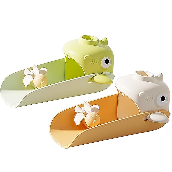 2 Pack Faucet Extender for Toddlers, Temperature Sensitive Sink Extension with Water Wheel to Kids Fun Hand Washing