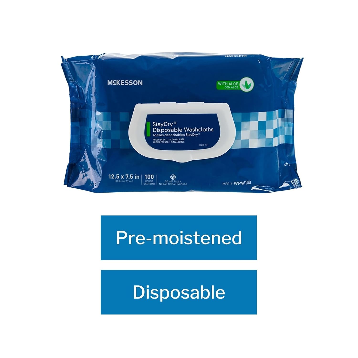 McKesson Personal Cleansing Wipes (600 Count (Pack of 1), Aloe Vera)