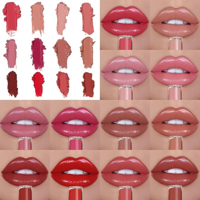 2026 New 12 Colors Lips Staining Lip Oil, Cream Texture Lipstick Long-Lasting Moisturizing Lip Oil, Upgrade Waterproof Lipstick Creamy Lip Gloss Non-stick to Cup (#12)