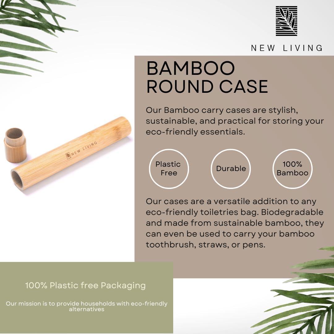 Bamboo Toothbrush Holder | Bamboo Toothbrush Carry Case | Toothbrush Case | Biodegrade Eco Product | 21cm Natural Product