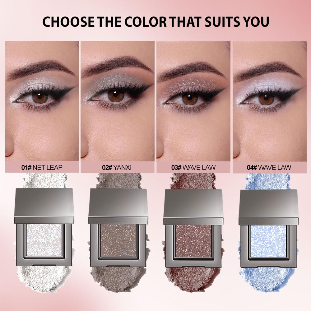 Single Glitter Eyeshadow Palette Makeup– velvet Cream Shimmer MIni Eye Shadow,Velvet Eyeshadow Palette –Shimmer Eye Makeup – Vegan& Cruelty-Free. (02#Taupe glitter, 1 Count (Pack of 1))