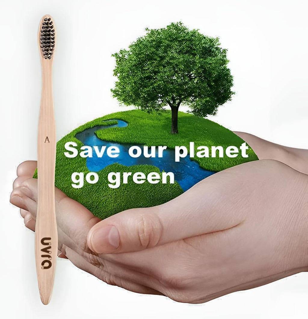 Bamboo Toothbrushes for Adults - 10 Pack Eco-Friendly, Biodegradable, Charcoal-Infused Soft Bristles Bamboo Toothbrush - Sustainable Plastic Free, Compostable Natural Wooden Toothbrushes