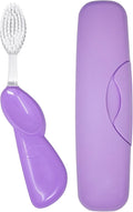 RADIUS Toothbrush Big Brush with Replaceable Brush Head BPA Free ADA Accepted - Right Hand - Pastel Lavender Brush with Pastel Lavender Case