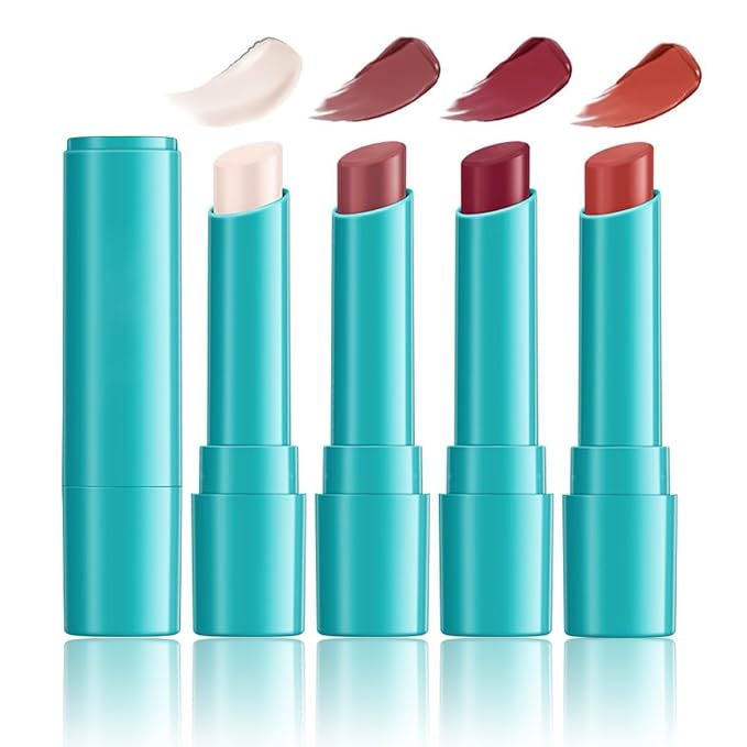 4Pcs Hydrating Lip Tint Watery Lip Gloss, Long-lasting & Moisturizing Tinted Lip Balm, Natural Ingredients Sheer Moisture Lip Stain Lipstick for Women and Girls