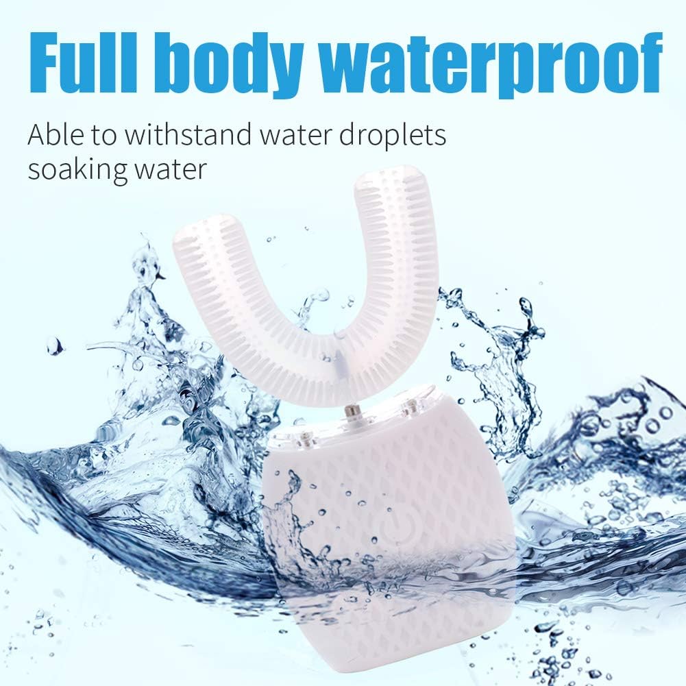 Ultrasonic Toothbrush for Adults - Automatic Electric Toothbrush with Soft Bristles Rechargeable Portable Waterproof Design 30s Timer, Wireless Charging Dual-Use for Travel & Home (White)
